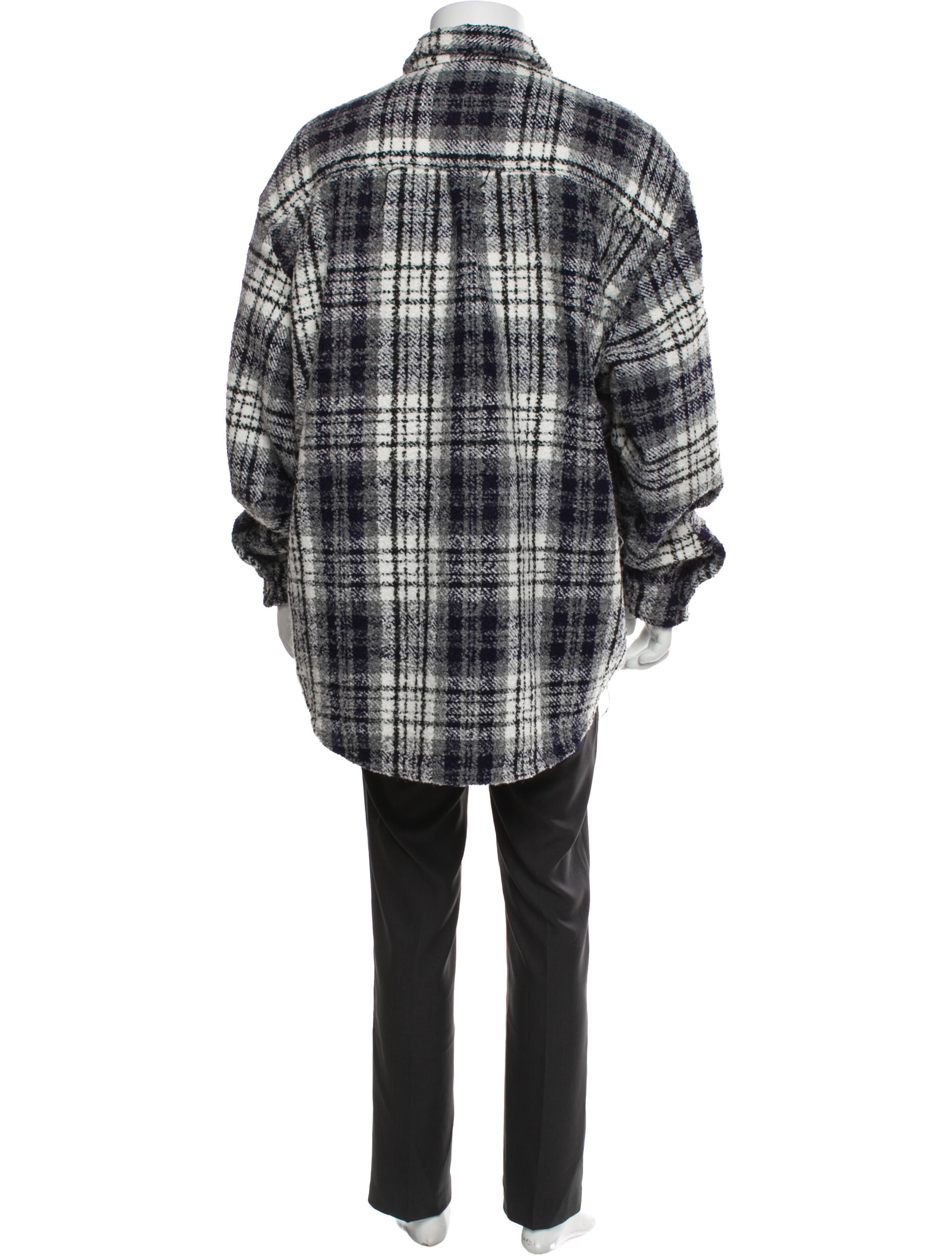 Fucking Awesome Plaid Print Overcoat